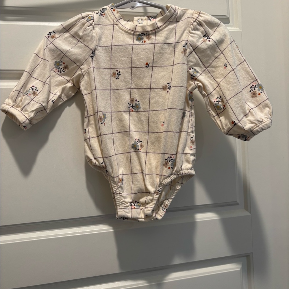Charming Cream Checkered Kids Bodysuit